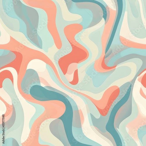 Abstract pastel swirl pattern with flowing shapes