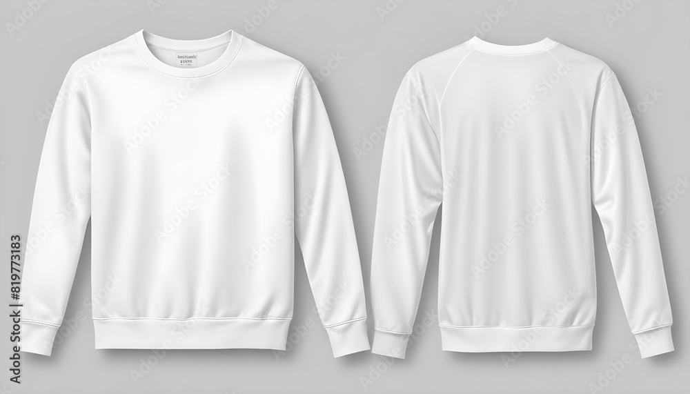 Set of white front and back view tee sweatshirt sweater mockup 8 Set of white front and back view tee sweatshirt sweater mockup 8