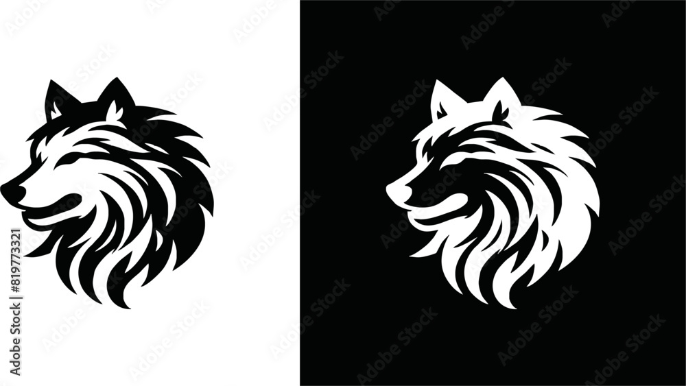 wolf mascot design of the head of arctic wolf. Vector wolf's head as a design element wolf mascot design of the head of arctic wolf. Vector wolf's head as a design element