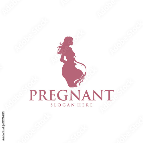 Pregnant woman logo vector illustration