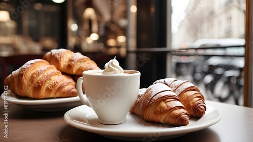 Transport yourself to a cozy caf   in Paris  where the aroma of freshly baked chocolate croissants fills the air and the rich  bittersweet taste of a hot chocolate warms your soul.