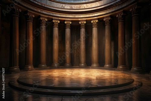 Podium in Ancient greek mythology style interior design - Ai. Beautiful simple AI generated image in 4K, unique. photo