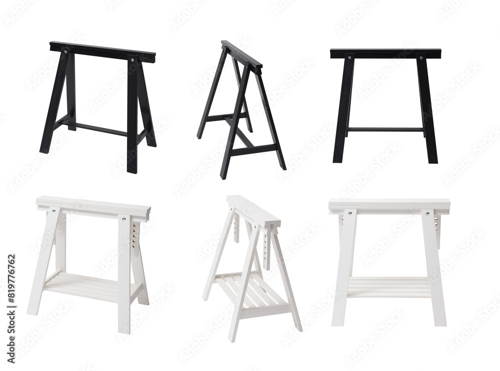Set of trestles at different angles Set of trestles at different angles