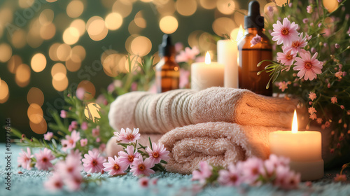 Soothing Massage Therapy. Relaxation with Candlelight and Aromatic Oils