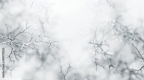 Wide macrophotography electron microscope image of minimal digital background screensaver, macrophotography of dozens of neurons on a light background photo