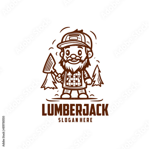 Lumberjack mascot logo vector illustration