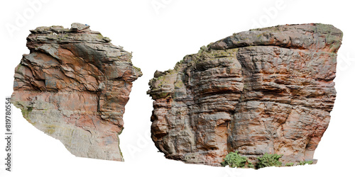 Isolated PNG cutout of a cliff on a transparent background, ideal for photobashing, matte-painting, concept art