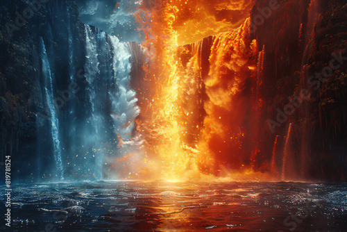 A duel between the elements - fire and water - with spectacular effects