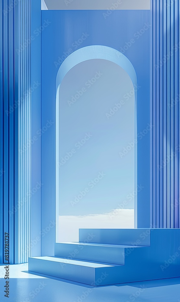 Architecture interior background empty arched pass 3d modck up Architecture interior background empty arched pass 3d modck up
