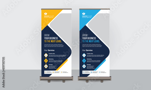 Business Roll Up Banner Set, Use Corporate Business, Agency, Travel, Gym, Fashion.