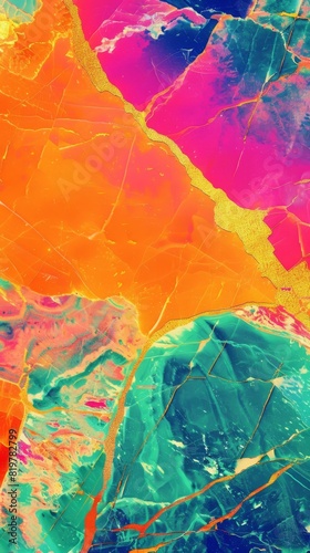 Abstract Marble Stone Pattern Texture with Gold and Multicolored Accents