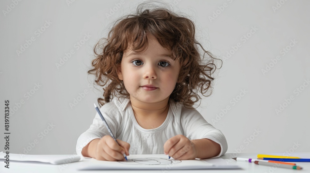 Young Boy Reflecting on Graduation Achievement with Diploma and Cap in Classroom Setting Young Boy Reflecting on Graduation Achievement with Diploma and Cap in Classroom Setting