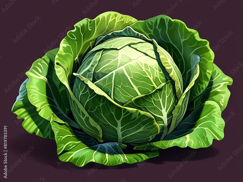 Fresh Green Cabbage close up generative AI. Fresh Green Cabbage close up generative AI.