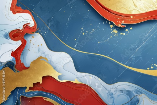 Abstract Marble Stone Pattern Texture with Gold and Multicolored Accents