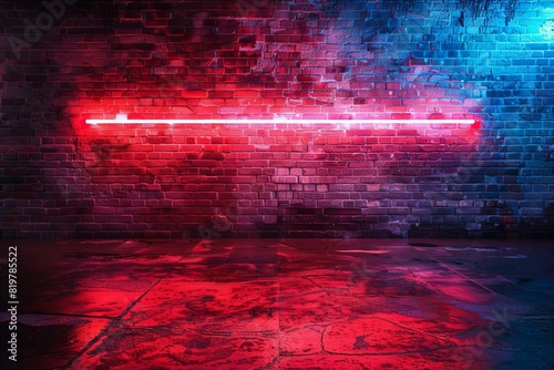 A neon background over a brick wall, high quality, high resolution