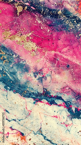 Abstract Marble Stone Pattern Texture with Gold and Multicolored Accents