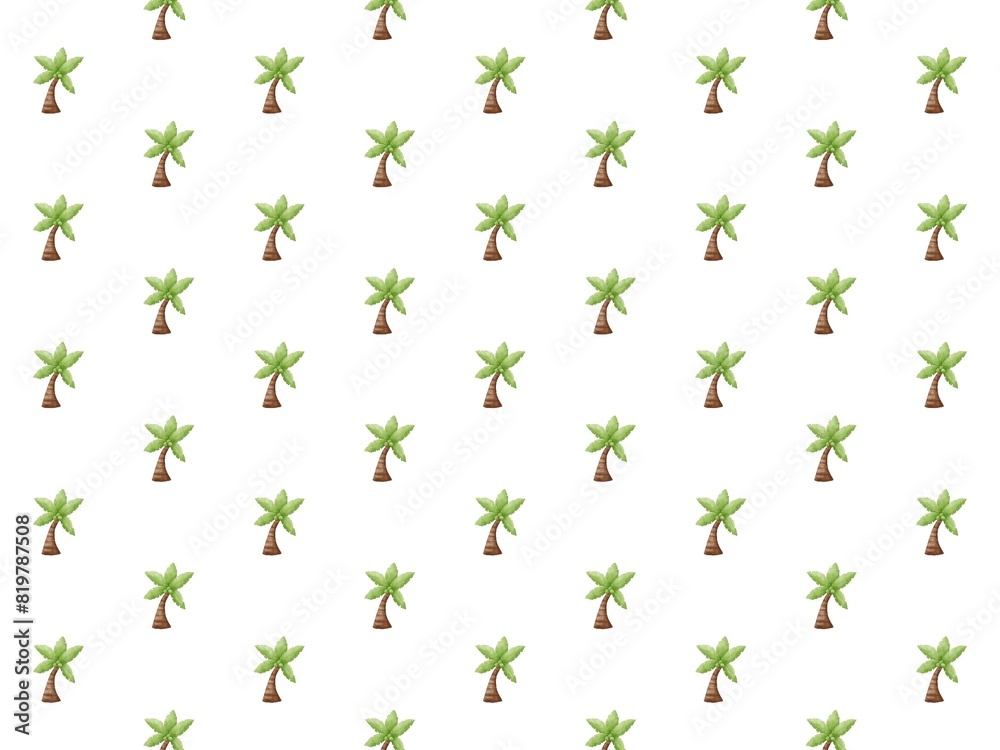 Hand Draw Summer Tropical Palm Tree Island, Seamless Pattern summer fruits , coconut tree, background, Pattern, Summer Hand Draw Summer Tropical Palm Tree Island, Seamless Pattern summer fruits , coconut tree, background, Pattern, Summer