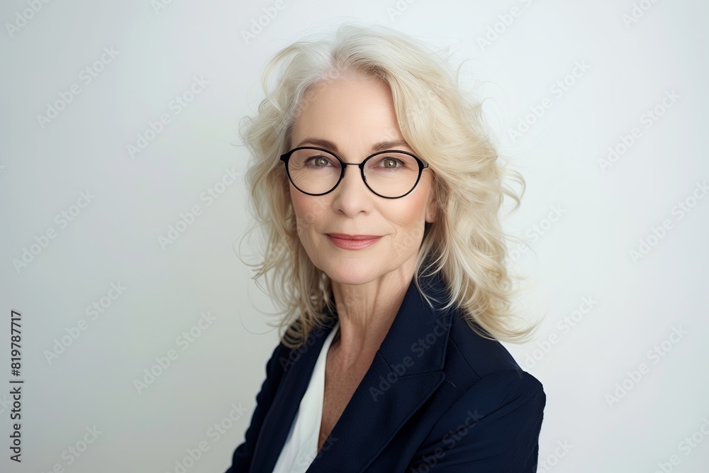 Female person portrait, adult women smile. Businesswoman caucasian mature beauty in business. White face aged senior, pretty attractive happy grey lady. Blonde model studio Female person portrait, adult women smile. Businesswoman caucasian mature beauty in business. White face aged senior, pretty attractive happy grey lady. Blonde model studio
