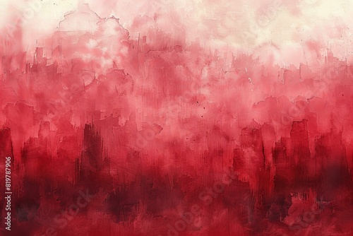 A red paint painting in style with watercolor strokes