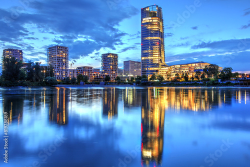 MOL Campus at night, Budapest, Hungary