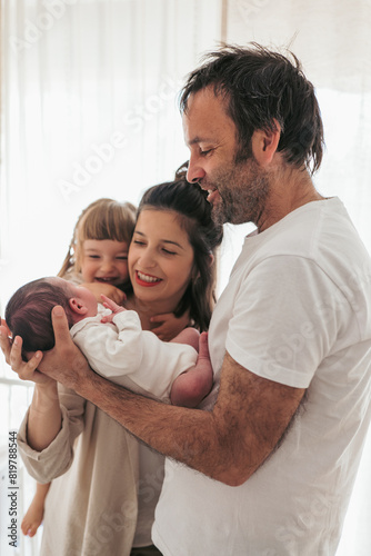 Newborn baby welcomed by elated family