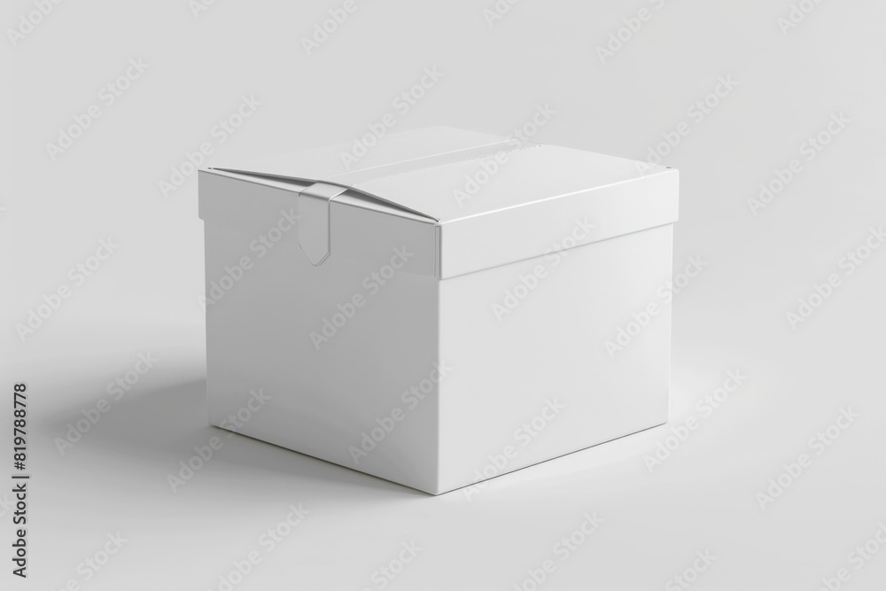 White Box Packaging Mockup on Isolated Background created with Generative AI White Box Packaging Mockup on Isolated Background created with Generative AI