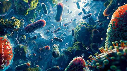 Microcosmic Marvel. A Day in the Life of Bacteria photo