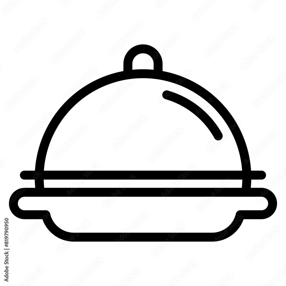 Waiter hand holding cloche serving plate icon for food apps and websites Waiter hand holding cloche serving plate icon for food apps and websites