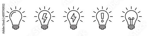 The light bulb icon vector, full of ideas and creative thinking, analytical thinking for processing. Outline symbol illustration.