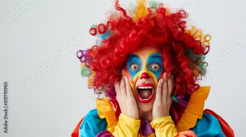 The Surprised Colorful Clown photo