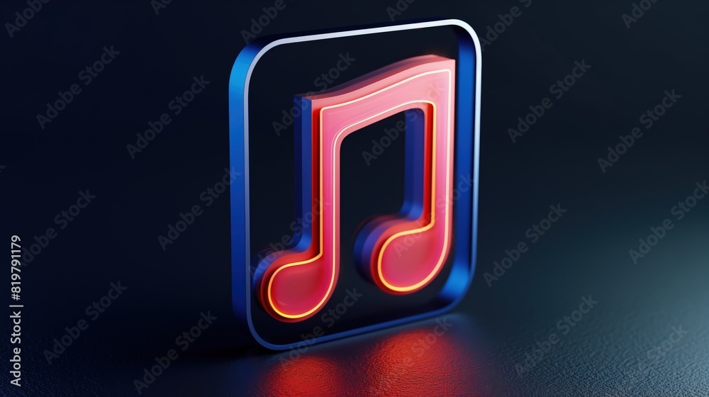 A musical note icon, representing music services, audio settings, or playback functions in digital interfaces. A musical note icon, representing music services, audio settings, or playback functions in digital interfaces.