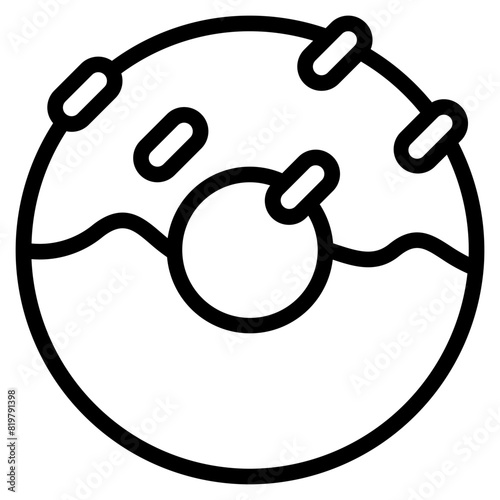glazed cake with a hole vector icon