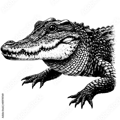 detailed crocodile isolated on white