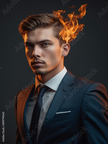 young business man with flaming hair © Mark&Toby Image Co.