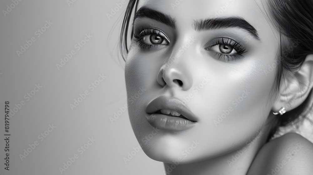 Fototapeta premium Graceful Elegance: A Model Posing with Clean Lines and Pure Forms in a Smooth and Polished Style