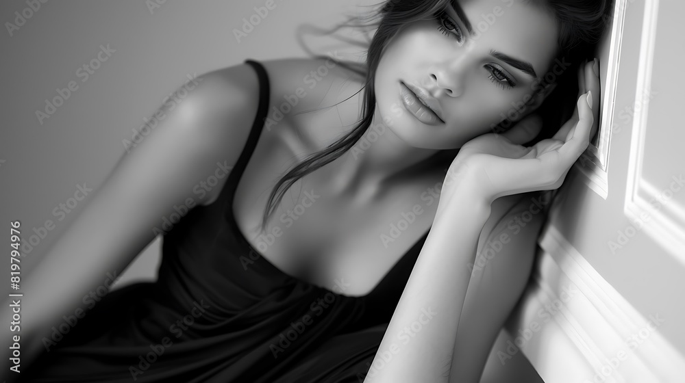 Naklejka premium Graceful Model in Modern Style: Clean Lines and Elegant Forms