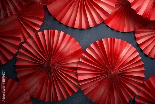 An image of red paper fans  high quality  high resolution
