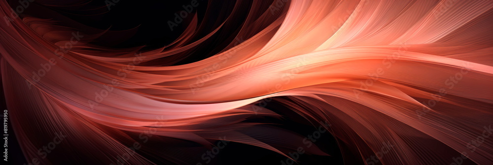 Rose gold brushstrokes on a black canvas, abstract, metallic sheen Rose gold brushstrokes on a black canvas, abstract, metallic sheen