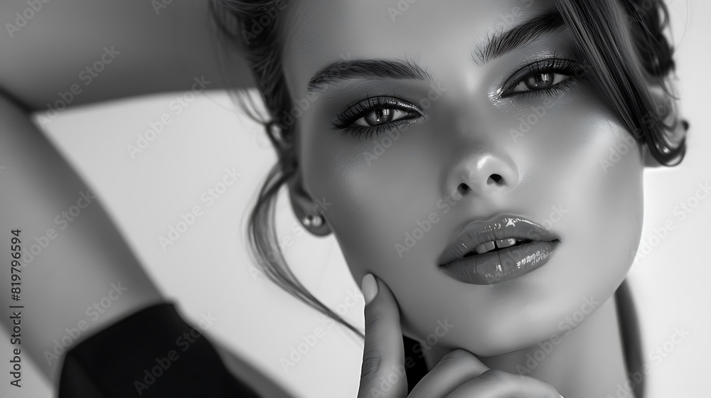 Classic Elegance: A Model Posing with Clean Lines and Pure Forms in a Smooth and Polished Style Classic Elegance: A Model Posing with Clean Lines and Pure Forms in a Smooth and Polished Style