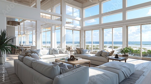 luxurious living room in a coastal setting photo