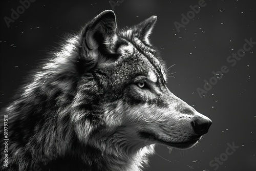 A black and white wolf logo  high quality  high resolution
