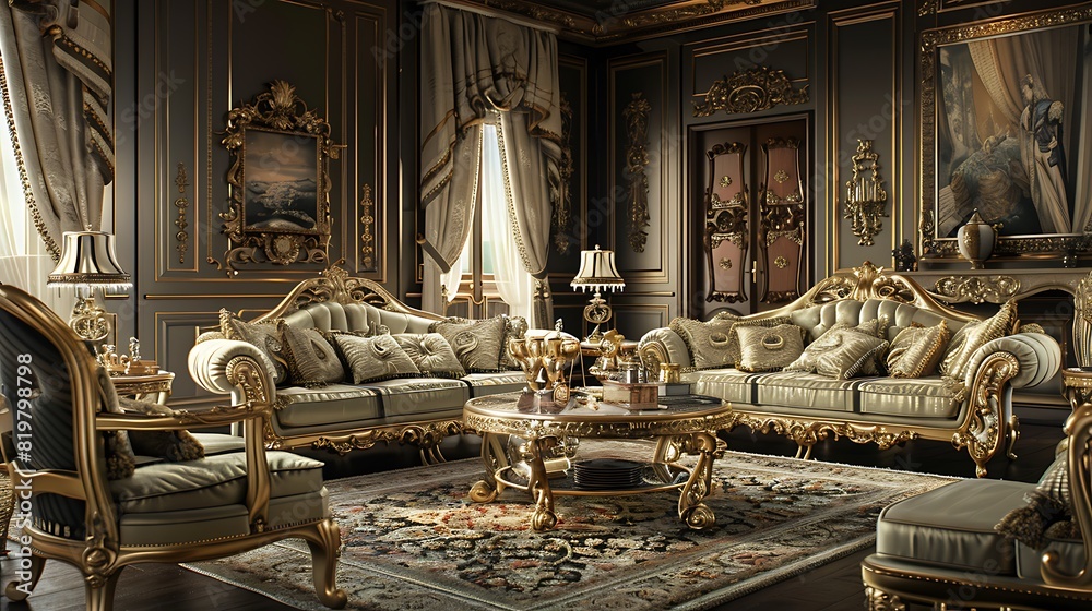 luxurious living room with a regal design luxurious living room with a regal design