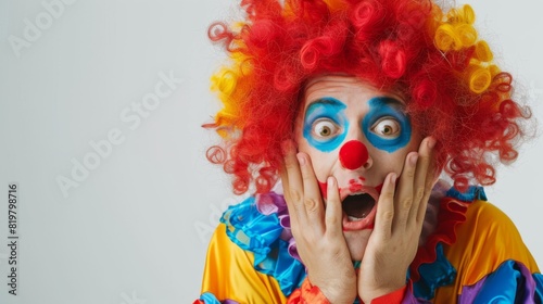 A Clown with a Surprised Expression