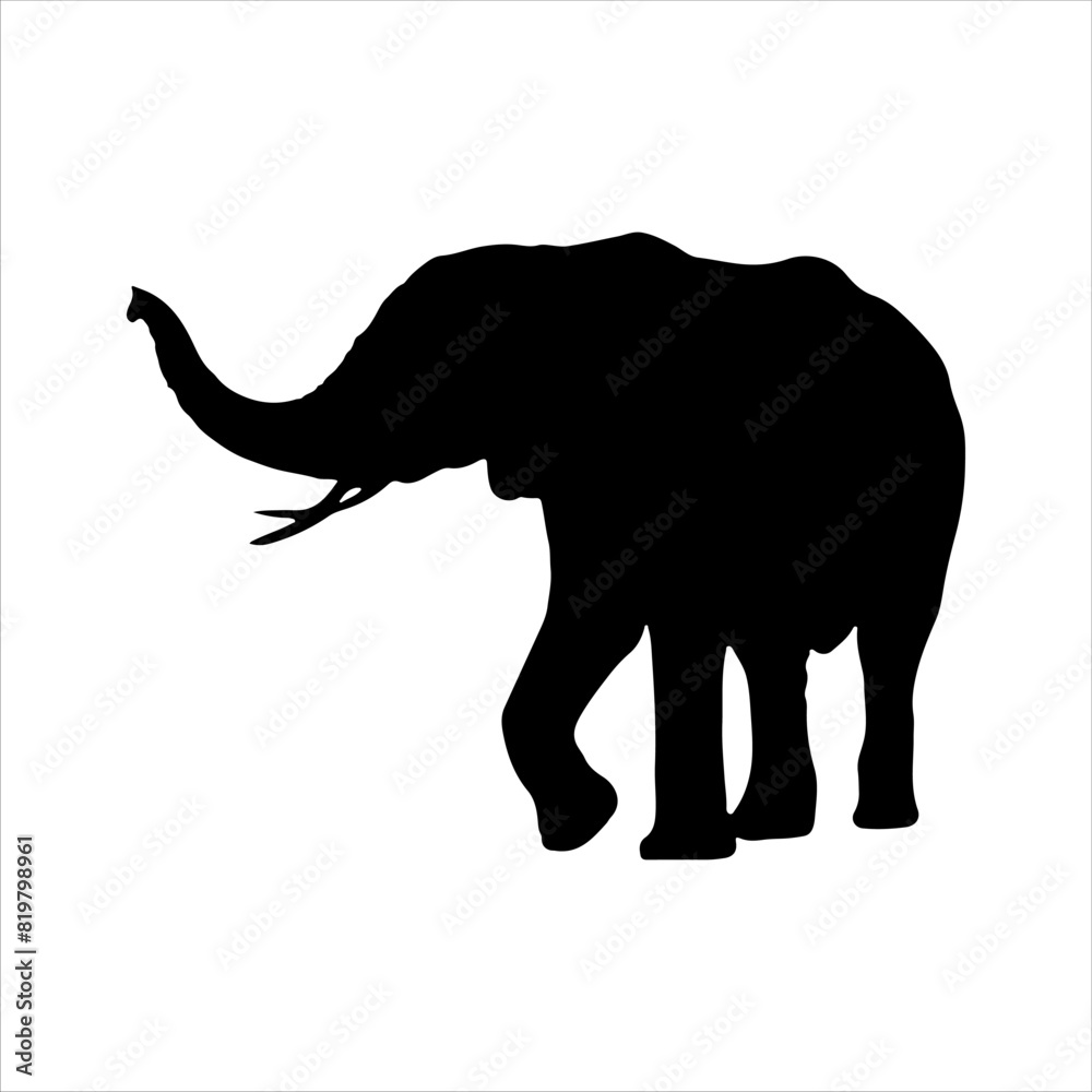 Obraz premium Asian elephant silhouette isolated on white background. Elephant icon vector illustration design.