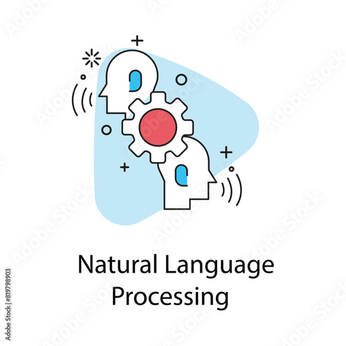 Natural Language Processing Flat Color Icons. Vector Icon Design
