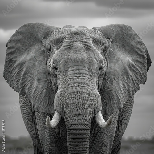 Digital image of elephant   close-up portrait   high quality  high resolution