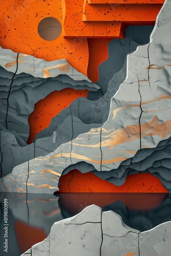 Abstract Marble Stone Pattern Texture with Gold and Multicolored Accents