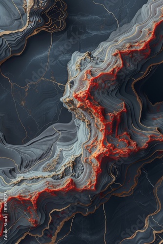 Abstract Marble Stone Pattern Texture with Gold and Multicolored Accents