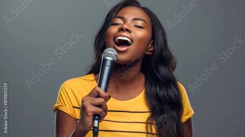 A Talented Female Vocalist Singing
