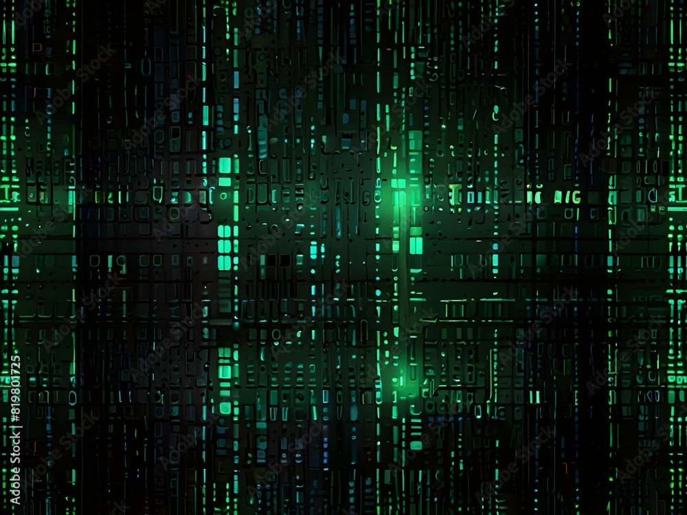 Digital matrix, neon green and black, tech texture, generative AI Digital matrix, neon green and black, tech texture, generative AI